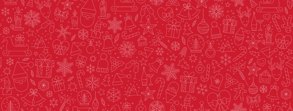 Beautiful Xmas pattern with ornaments. Christmas wrapping paper concept. Vector